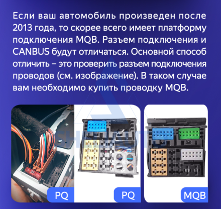 (НЗ) (B/A) Провода MQB для Volkswagen Golf 7 (2012-2020) / Kodiaq / Karoq (2016-2021) (CAN-SS RP5-VW-102)