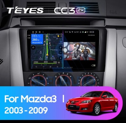 Штатная магнитола Teyes CC3 2K (6/128GB) для Mazda 3 I (2003-2009)