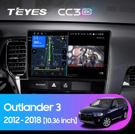 Штатная магнитола Teyes CC3 2K (4/32GB) для Mitsubishi Outlander 3 (2010-2016) Тип-A