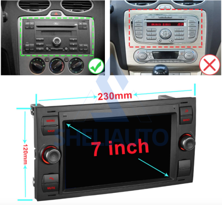 (M2GT) Магнитола Ford Transit / Fiesta / Mondeo / Focus / Galaxy 2003-2012 (7*)