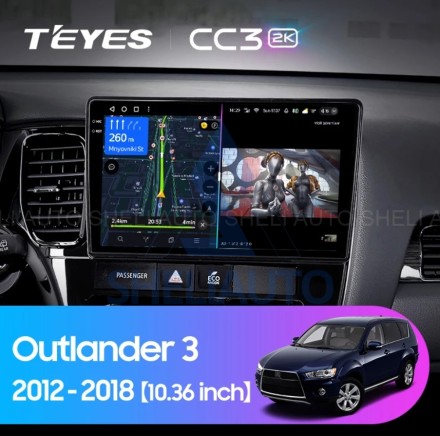 Штатная магнитола Teyes CC3 2K (4/32GB) для Mitsubishi Outlander 3 (2010-2016) Тип-B