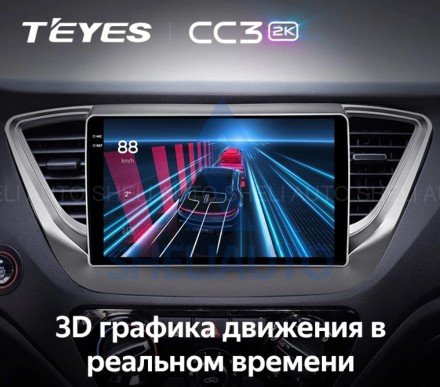 Штатная магнитола Teyes CC3 2K (6/128GB) для Hyundai Solaris 2 (2017-2020) Тип-A