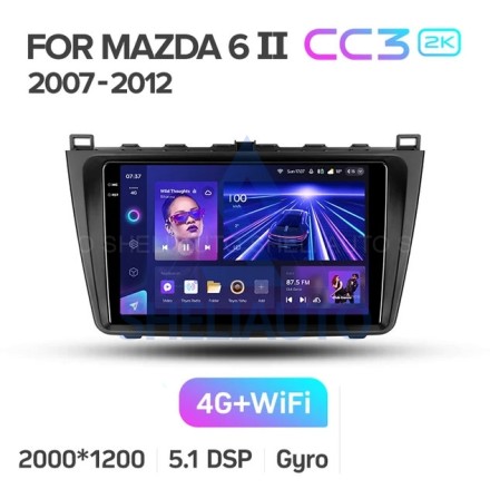 Штатная магнитола Teyes CC3 2K (3/32GB) для Mazda 6 II (2007-2012)