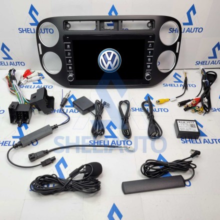 Штатная магнитола Sheli K3GT (4/32GB) с кнопками для Volkswagen Tiguan 1 (2006-2016) (F2) (черная)