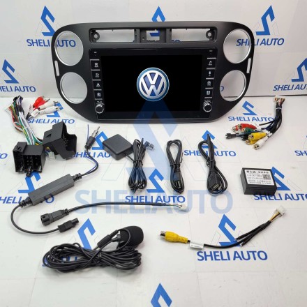 Штатная магнитола Sheli K2 (2/32GB) с кнопками для Volkswagen Tiguan 1 (2006-2016) (F2) (черная)