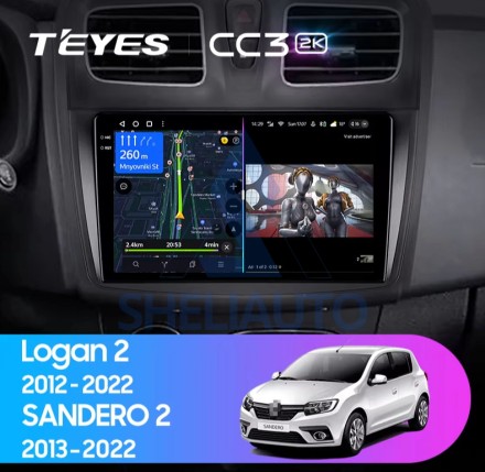 Штатная магнитола Teyes CC3 2K (4/32GB) для Renault Logan 2 (2012-22) F1